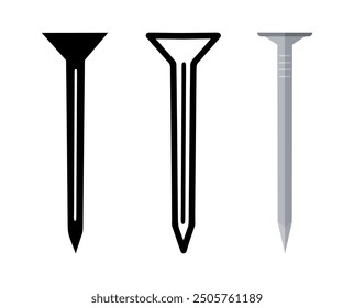 Set of Nail cartoon doodle, Vector, Illustration.
