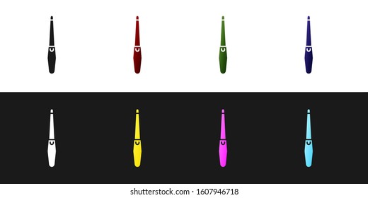 Set Nail file icon isolated on black and white background. Manicure tool.  Vector Illustration