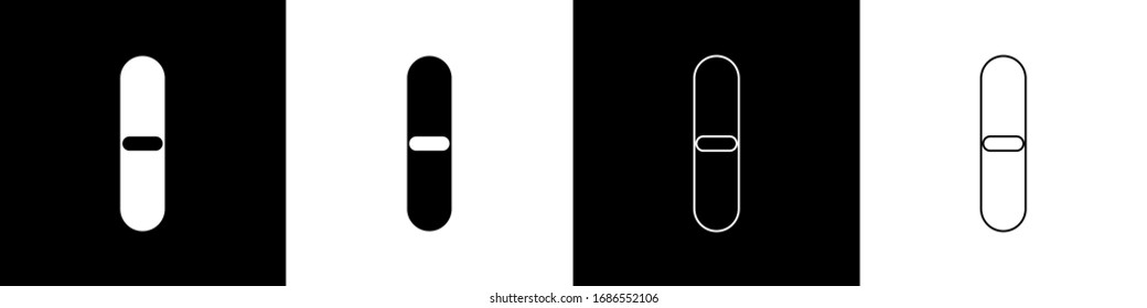 Set Nail file icon isolated on black and white background. Manicure tool.  Vector Illustration