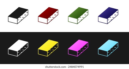 Set Nail file icon isolated on black and white background. Manicure tool.  Vector