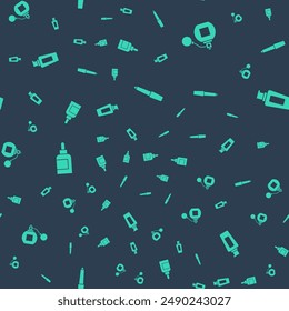 Set Nail file, Perfume, Cream or lotion cosmetic tube and Bottle of shampoo on seamless pattern. Vector