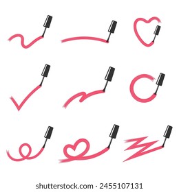 Set Nail Polish Brush Element Collection.