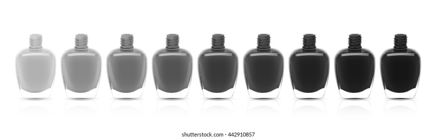 Set of nail polish leaking out of the bottle. Manicure and pedicure varnish. Vector illustration