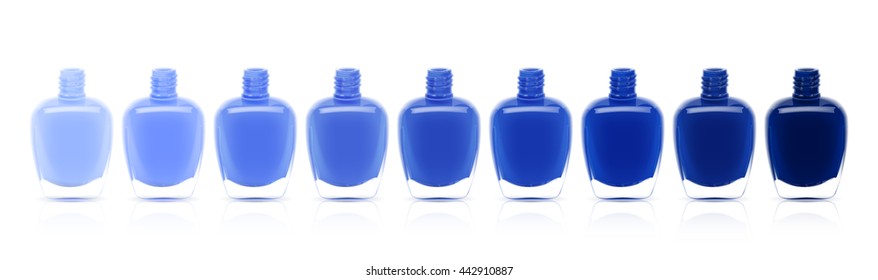 Set of nail polish leaking out of the bottle. Manicure and pedicure varnish. Vector illustration