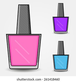 set of nail polish, vector icons