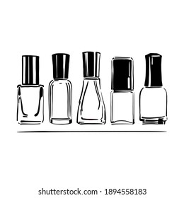Set of nail polish. Vector illustration
