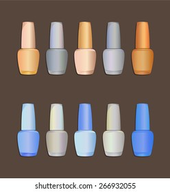 Set of nail polishes - Illustration