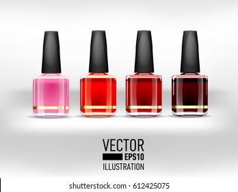 set of nails polish are saturated isolated on a white background.
