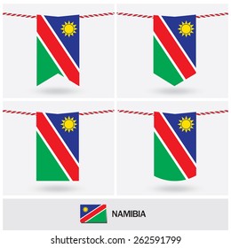 Set of Namibia flag. vector illustration 