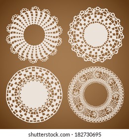 Set of napkin elegant design elements