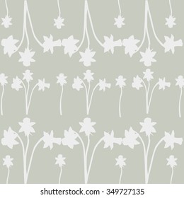 Set of  narcissus, vector pattern