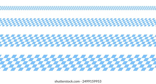 Set Narrow Stripes Oktoberfest Diagonal Diamond Pattern Light Blue