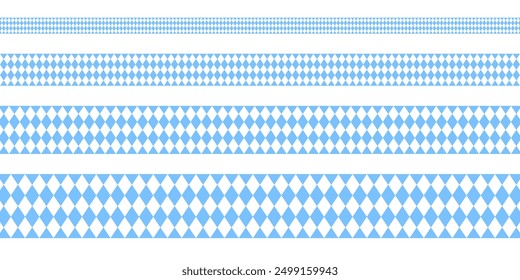 Set Narrow Stripes Oktoberfest Diamond Pattern Light Blue
