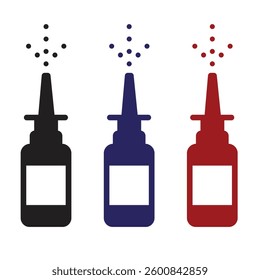 Set of Nasal spray icon. Vector icon isolated on white background