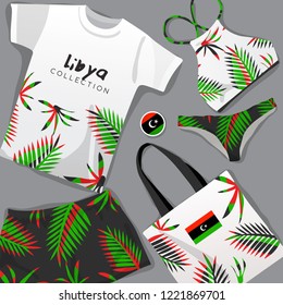 Set of National Beachwear : Libya : Vector Illustration