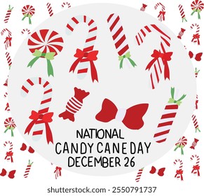 set of National Candy Cane Day vector