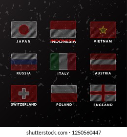Set of national flag