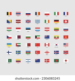 conjunto de iconos vectoriales de bandera nacional