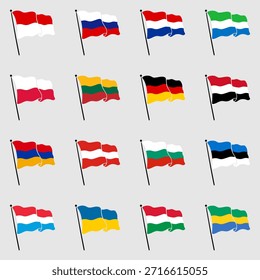 Conjunto de Ilustración vectorial de la bandera nacional