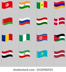 Conjunto de banderas nacionales de países ilustrador de Vector