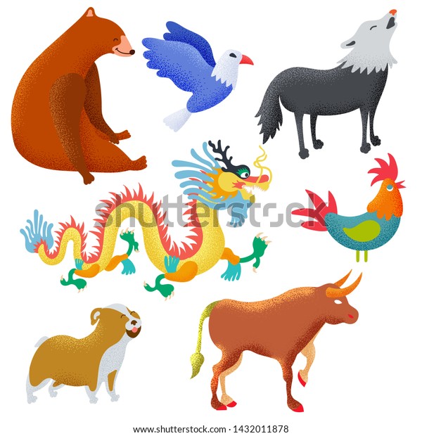 Set National Symbols Animals World Symbols Stock Vector Royalty Free Set National Symbols Animals World Symbols Stock Vector Royalty Free