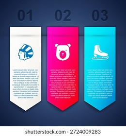 Conjunto de indios nativos americanos, cabeza de oso y patines. Plantilla de infografía de negocios. Vector