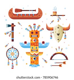 Set Native American Indian Designed Elements Stock Vector (Royalty Free ...