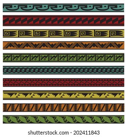 Set of Native American Indian Motif Patterns