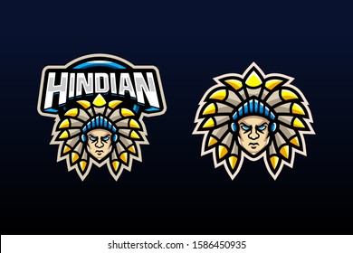 Set of Native indian Esport logo suitable for team logo and mascot logo