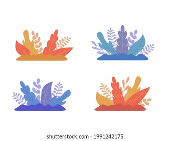 Set of natural background of abstract colored leaves. Vector illustration