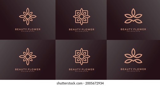 Set of natural cosmetics logo design templates