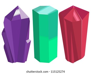 set of the natural crystals