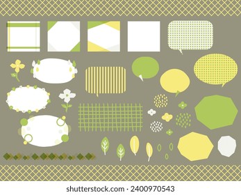 Set of natural flower materials green
