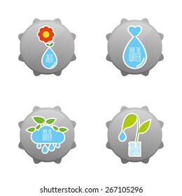 Set of natural icons on a white background. Vector illustration