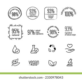 Set of natural icons and signs. Vector illustrations perfect for your design. Smooth, organic, dynamic lines perfectly show the naturalness of your product. EPS10.	