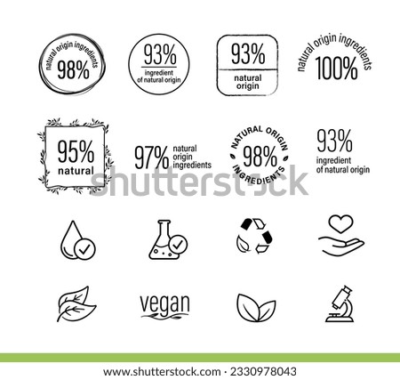 Set of natural icons and signs. Vector illustrations perfect for your design. Smooth, organic, dynamic lines perfectly show the naturalness of your product. EPS10.	