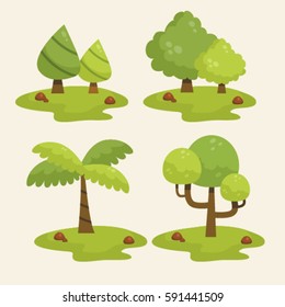 Set of Natural illustration trees.