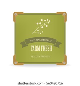 set of natural label and organic label green color. vintage labels and badges design.