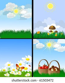 set of natural landscapes
