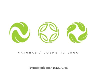set of natural leaf logo.modern design.vector illustration concept