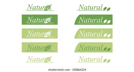 Set of Natural Logo Variations Green