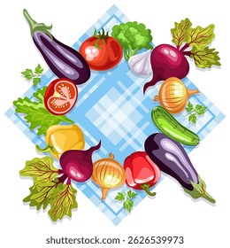 Set of natural organic farm vegetables vector image