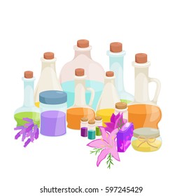 set of natural organic hand made soap with olives vector illustration, body beauty care concept, nature cosmetics aroma bar for herbal handmade spa products collection