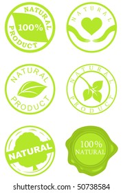Set of natural product stamps. Vector illustration for Your design