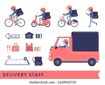 A set of natural style women doing delivery.It's vector art so easy to edit.