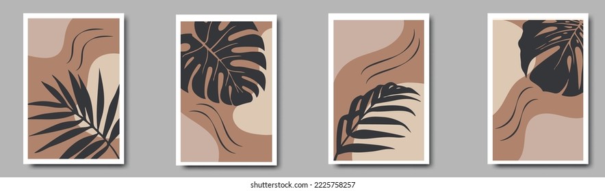 Set von natürlichen Vorlagen, Cover, Poster, Grußkarten, Rahmen, Hintergründe im Doodle-Stil.