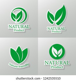Set natural vector design.logo natural product