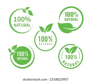 Set of Natural vector logo design. Vector collection of leaf frames, natural icon, labels and stickers