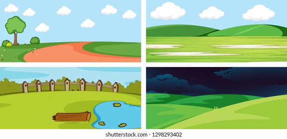 A set of nature background illustration