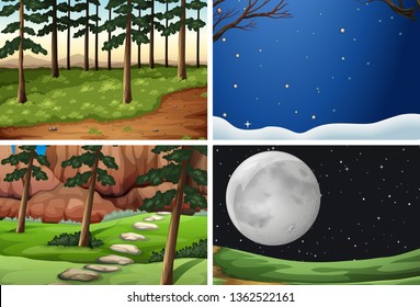 Set von Naturhintergrund